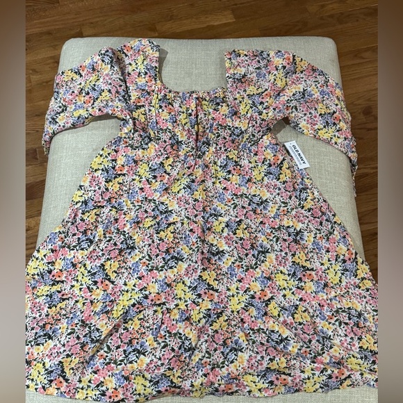 NWT Old Navy Floral Long-Sleeve Fit and Flare Dress Multi Floral Girls 10/12 - Picture 11 of 12